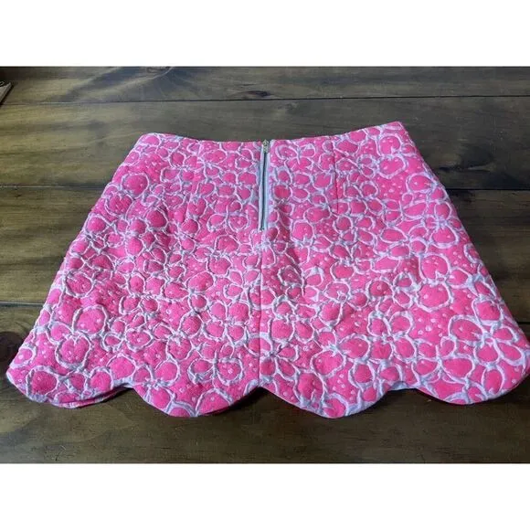 LILLY PULITZER Hot Pink Scalloped Tate Skirt Size 0
