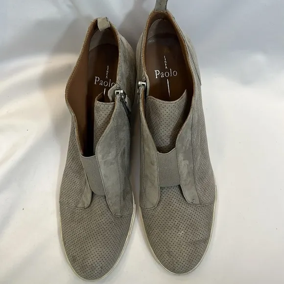 Linea Paolo Felicia Gray Suede Wedge Sneakers-Size 13M