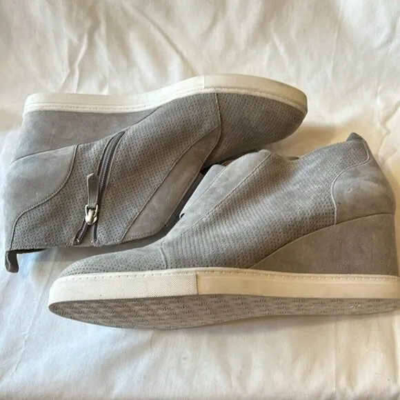 Linea Paolo Gray Felicia Suede Wedge Sneakers-Size 12 M NWOB