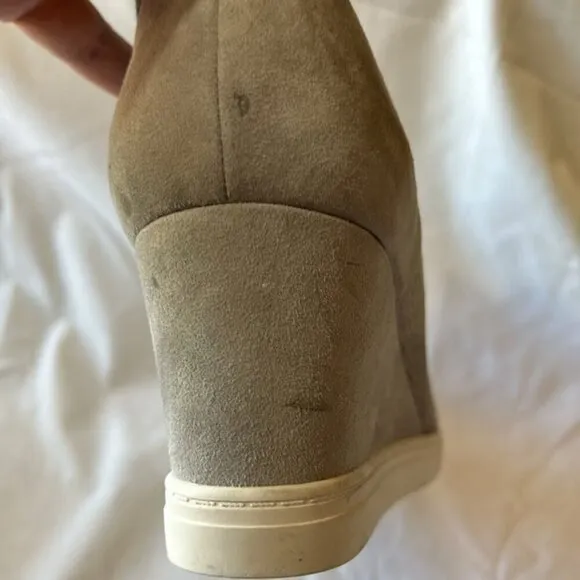 Linea Paolo Gray Felicia Suede Wedge Sneakers-Size 13 M   NWOB