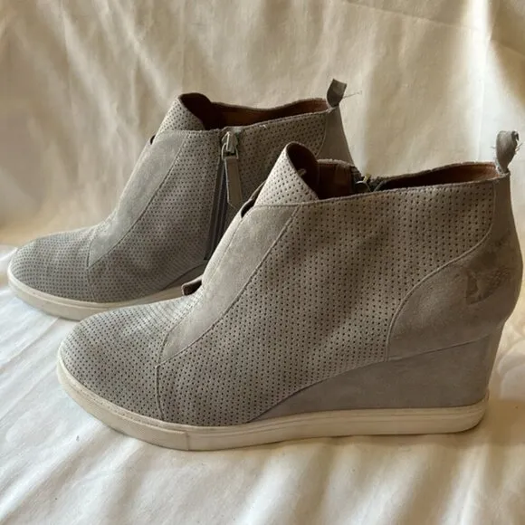 Linea Paolo Gray Felicia Suede Wedge Sneakers-Size 13 M   NWOB
