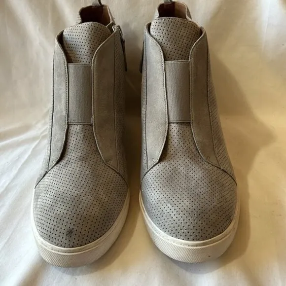 Linea Paolo Gray Felicia Suede Wedge Sneakers-Size 13 M   NWOB