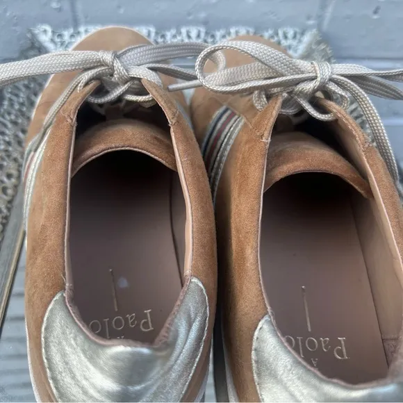 Linea Paolo Tan Striped Sneakers