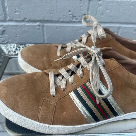Linea Paolo Tan Striped Sneakers