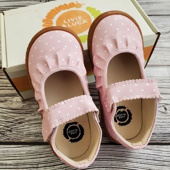 Livie and Luca Ruche Shoes Sandals Polka Dot NIB