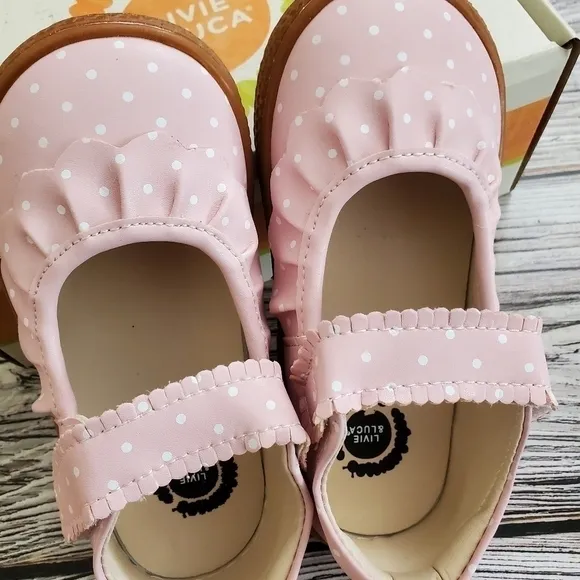 Livie and Luca Ruche Shoes Sandals Polka Dot NIB
