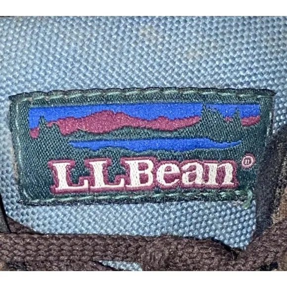 L.L. Bean Men's 10 W Hiking Walking Shoes Brown Suede/Blue Nylon