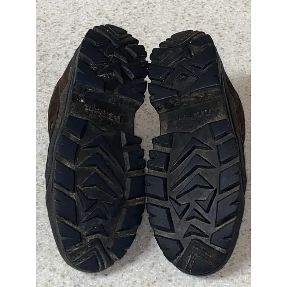 L.L. Bean Men's 10 W Hiking Walking Shoes Brown Suede/Blue Nylon