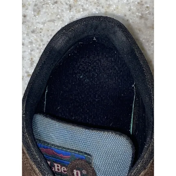 L.L. Bean Men's 10 W Hiking Walking Shoes Brown Suede/Blue Nylon
