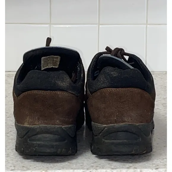 L.L. Bean Men's 10 W Hiking Walking Shoes Brown Suede/Blue Nylon
