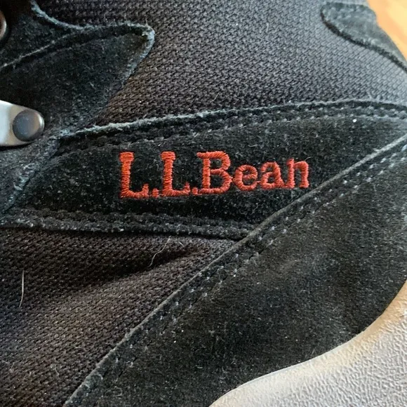 L.L. Bean women size 7 black gray red suede leather mesh hiker fall winter boots