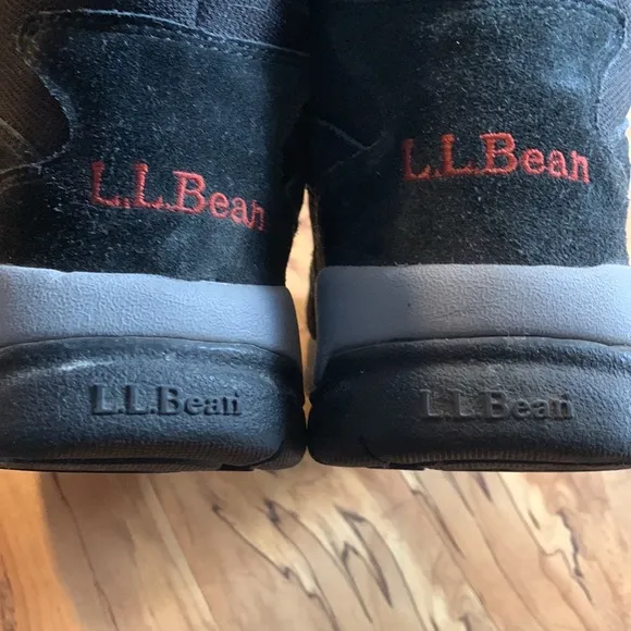 L.L. Bean women size 7 black gray red suede leather mesh hiker fall winter boots