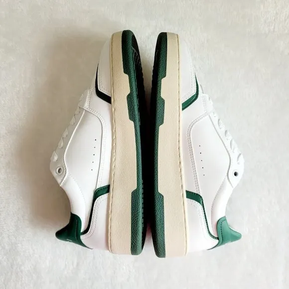LOCI | Neo Low Top Casual Sneaker With Cork and Foam Insole in White &amp; Green