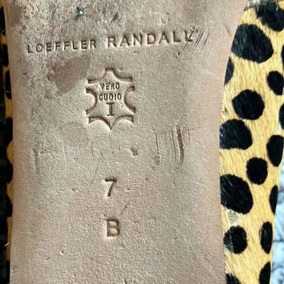 LOEFFLER RANDALL 7 &quot;&quot;AMBRA CHEETAH&quot;&quot; Real Fur Leopard Print Ballet Flat Shoes
