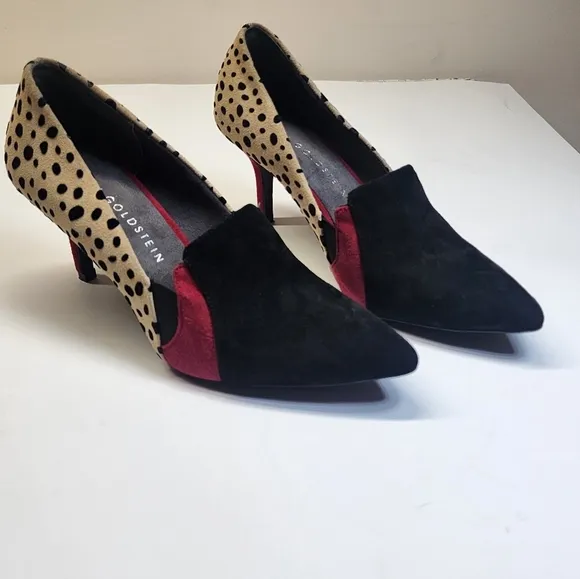 LOGO By Lori Goldstein Leopard Suede Pumps Size 7M