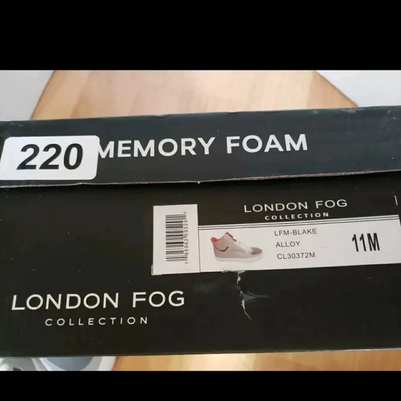 London Fog Men's Shoes High Top Size 11 Sneakers Blake Grey Lace Up Memory Foam