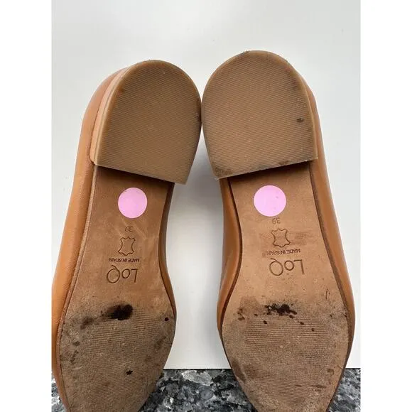 Loq Leather Flat Shoes Made In Spain Brown Women’s Size 39