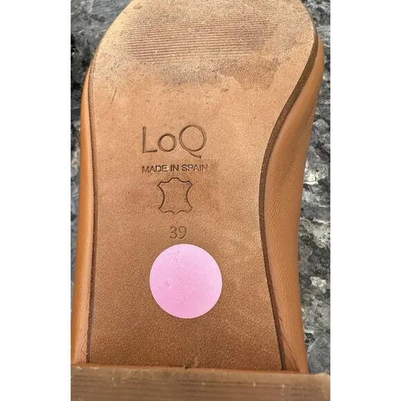 Loq Leather Flat Shoes Made In Spain Brown Women’s Size 39