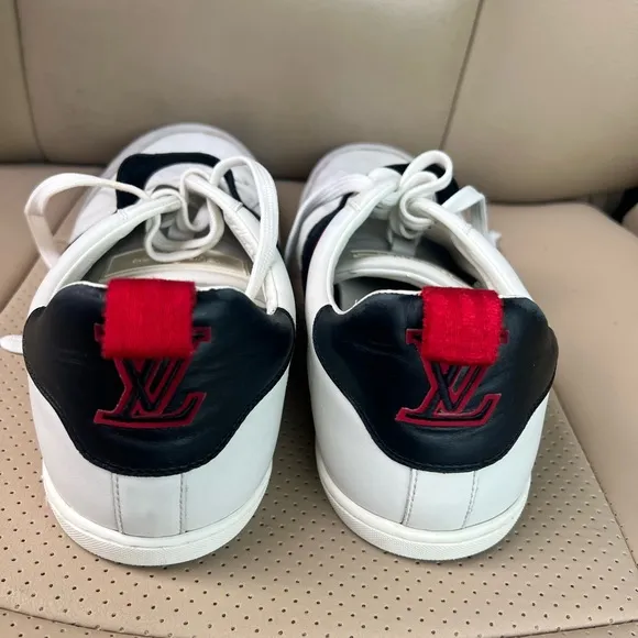 Louis Vuitton White and Blue Sneakers with Sporty Design