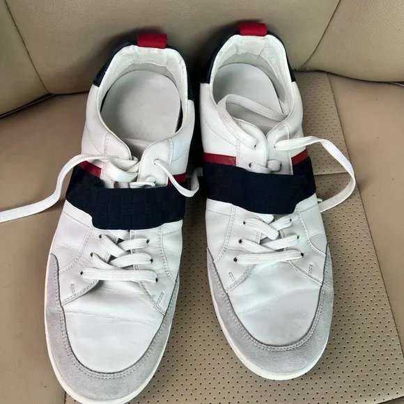 Louis Vuitton White and Blue Sneakers with Sporty Design