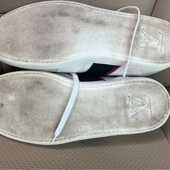 Louis Vuitton White and Blue Sneakers with Sporty Design