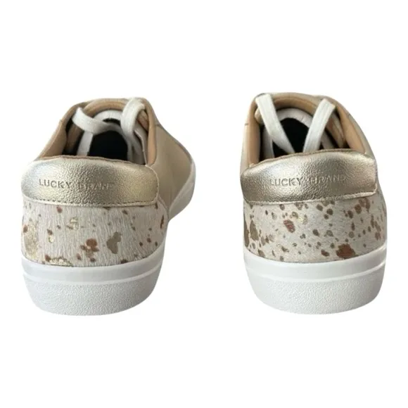 Lucky Brand Cow Napoli Cream Shoes Sneakers Stucco LP-Dianna Women’s Size 8.5 M