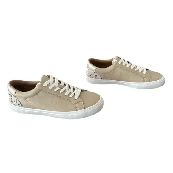 Lucky Brand Cow Napoli Cream Shoes Sneakers Stucco LP-Dianna Women’s Size 8.5 M