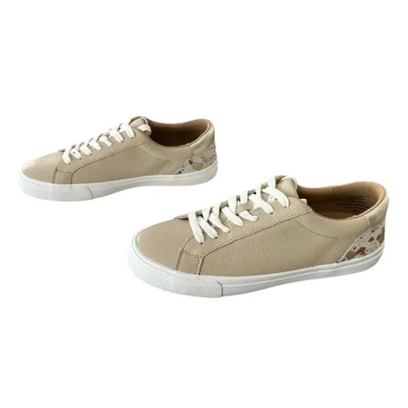 Lucky Brand Cow Napoli Cream Shoes Sneakers Stucco LP-Dianna Women’s Size 8.5 M