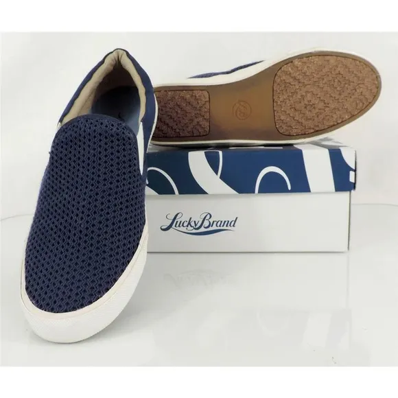 Lucky Brand Viah Slip On Sneaker Moroccan Blue Fisher Woven Size 10