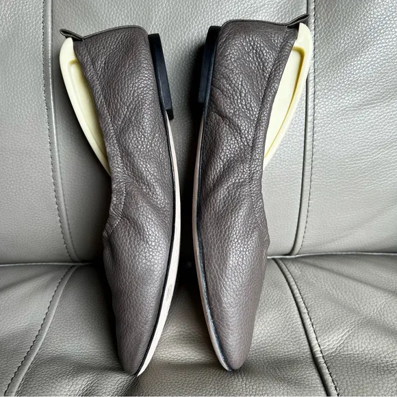 M. GEMI Italian Handcrafted Leather Ballets Flat Shoes Sz 36.5 US 6 Taupe Soft