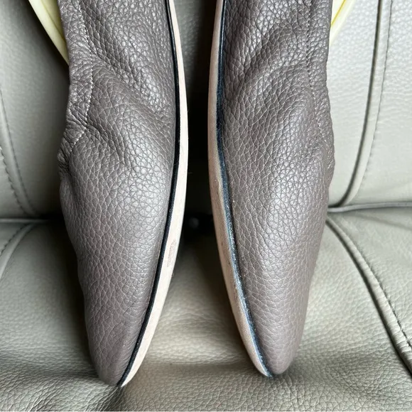 M. GEMI Italian Handcrafted Leather Ballets Flat Shoes Sz 36.5 US 6 Taupe Soft