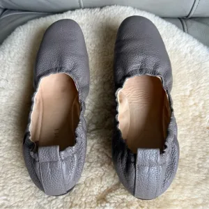 M. GEMI Italian Handcrafted Leather Ballets Flat Shoes Sz 36.5 US 6 Taupe Soft