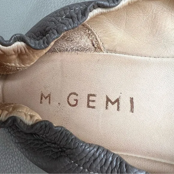 M. GEMI Italian Handcrafted Leather Ballets Flat Shoes Sz 36.5 US 6 Taupe Soft