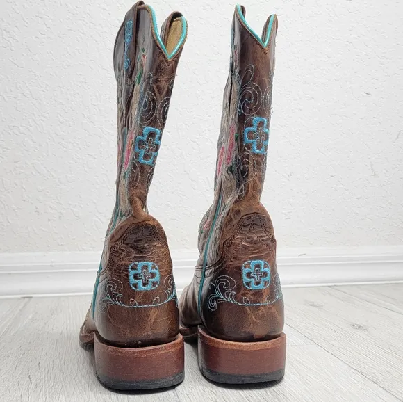 MACIE BEAN Girls' Honey Bunch Western Square Toe Boots In Tan 2.