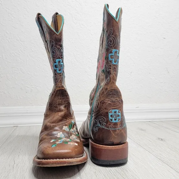 MACIE BEAN Girls' Honey Bunch Western Square Toe Boots In Tan 2.
