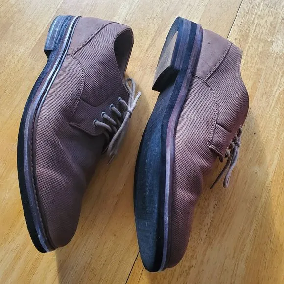 Madden Mens Casual Dress Shoes Brown Size 10 1/2 M Leather Sock Faux Suede