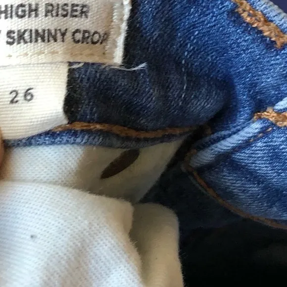 Madewell 9” high riser skinny skinny Button Fly crop jeans Sz 26