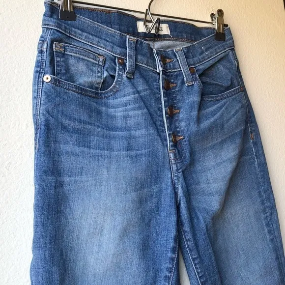 Madewell 9” high riser skinny skinny Button Fly crop jeans Sz 26