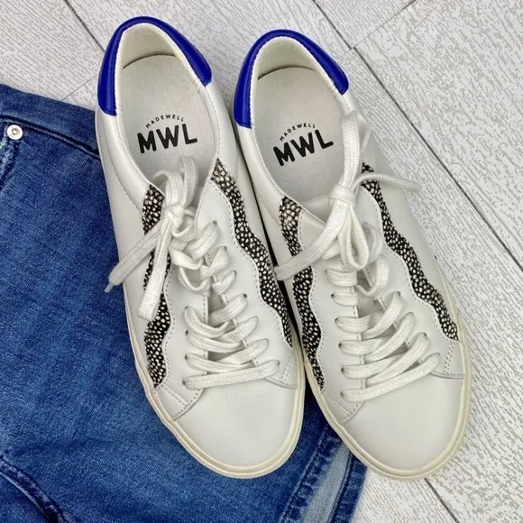 Madewell MWL sidewalk low top court white sneakers tennis shoes size 7