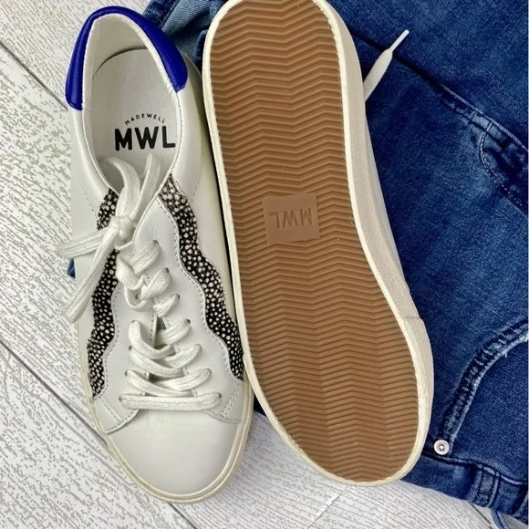 Madewell MWL sidewalk low top court white sneakers tennis shoes size 7