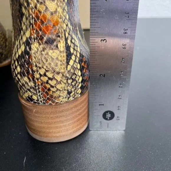 Madewell Womens Boots Size 6 Brown Cara Snakeskin Embossed Leather Chelsea