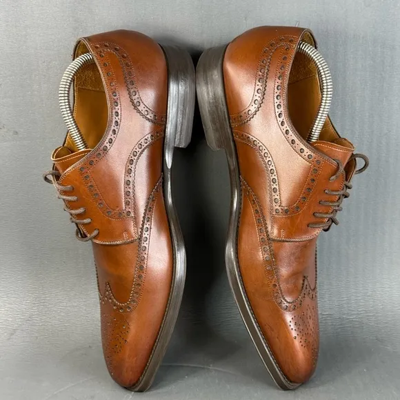 Magnanni Brown Leather Oxford Wingtip Shoes men’s size 11.5