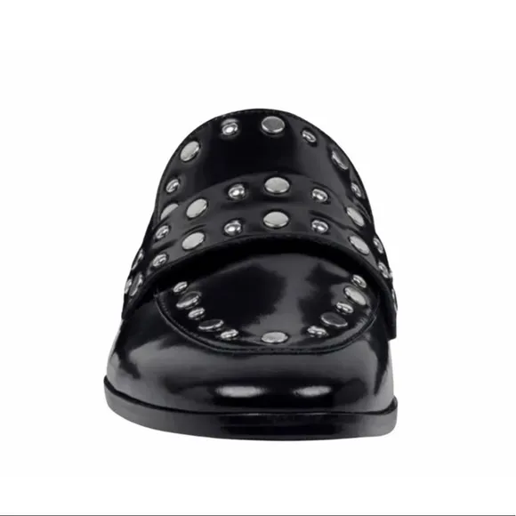 Marc Fisher Zimma Studded Loafer Flats |Marc Fisher Black Leather Flat Shoes 6.5