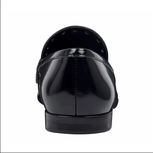 Marc Fisher Zimma Studded Loafer Flats |Marc Fisher Black Leather Flat Shoes 6.5