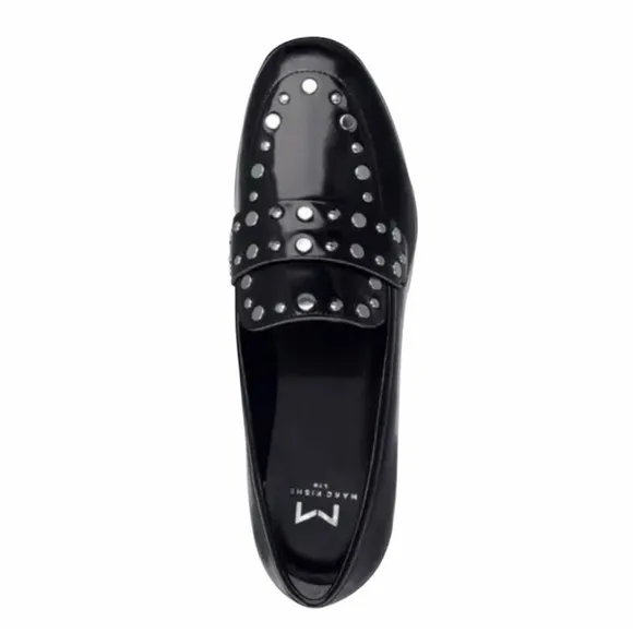 Marc Fisher Zimma Studded Loafer Flats |Marc Fisher Black Leather Flat Shoes 6.5