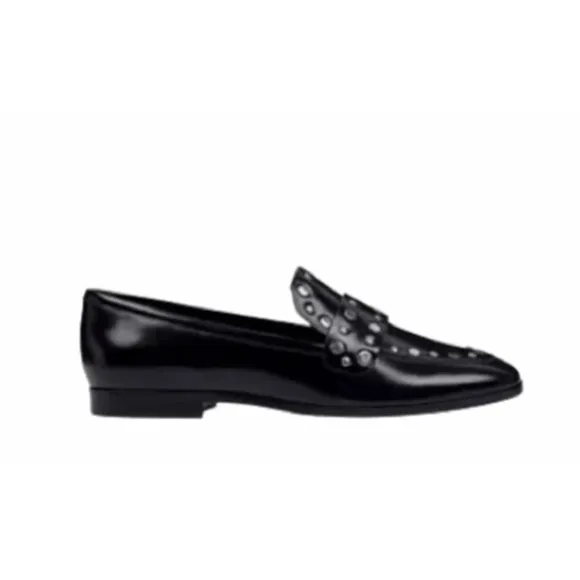Marc Fisher Zimma Studded Loafer Flats |Marc Fisher Black Leather Flat Shoes 6.5
