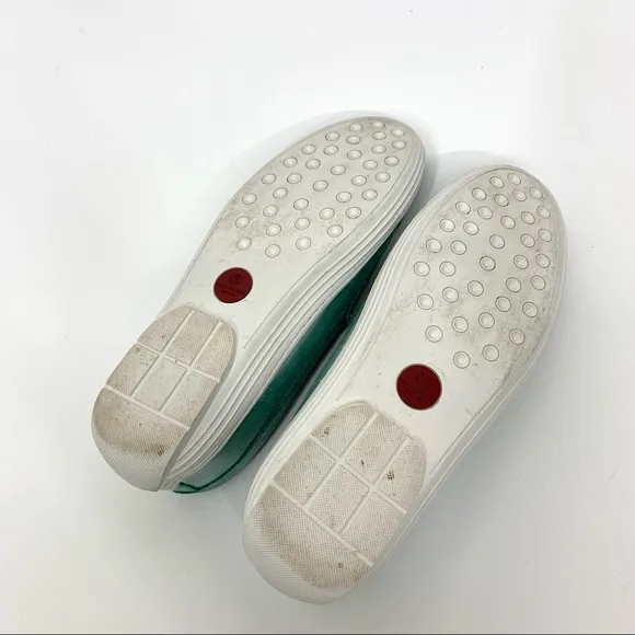 Marc Joseph NY Broadway Leather Turquoise Glimmer Slip On Loafer Shoes Big Girls