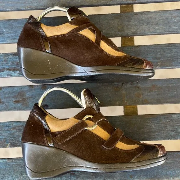Mauri Women Suprema 8651 Rare Sport Italian Sneakers 9 Tan/Brown Crocodile Suede