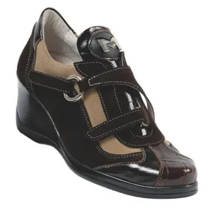 Mauri Women Suprema 8651 Rare Sport Italian Sneakers 9 Tan/Brown Crocodile Suede