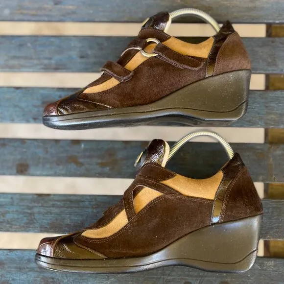 Mauri Women Suprema 8651 Rare Sport Italian Sneakers 9 Tan/Brown Crocodile Suede